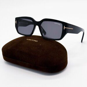 NEW TOM FORD SUNGLASSES SILVANO-02 TF989 01A BLACK WOMEN EYEWEAR FT0989/S 01A